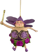Pummelelfe Baumschmuck Figur "Dicke Elfe" Fee lila-grün Hänger Ostern Frühling Weihnachten 15cm