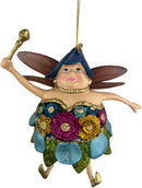 Pummelelfe Baumschmuck Figur "Dicke Elfe" Fee türkis-blau Hänger Ostern Frühling Weihnachten 15cm