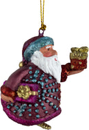 Kleiner Weihnachtsmann mit Geschenken weinrot Deko Hänger handbemalt Weihnachten Christbaumschmuck 7 cm