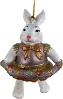 Hase Ballerina im altrosa Kleid Deko Hänger Ostern handbemalt Baumschmuck 10 cm