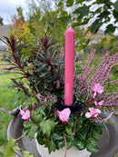 Kerzenhalter Blume für Stabkerzen zum Stecken mit Stab Metall schwarz lackiert oder verrostet Advent Weihnachten Kranz