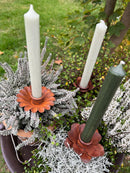 Kerzenhalter Blume für Stabkerzen zum Stecken mit Stab Metall schwarz lackiert oder verrostet Advent Weihnachten Kranz