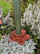 Kerzenhalter Blüte für Stabkerzen zum Stecken mit Stab Metall schwarz lackiert oder verrostet Advent Weihnachten Kranz