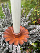 Kerzenhalter Blume für Stabkerzen zum Stecken mit Stab Metall schwarz lackiert oder verrostet Advent Weihnachten Kranz