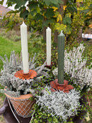 Kerzenhalter Blume für Stabkerzen zum Stecken mit Stab Metall schwarz lackiert oder verrostet Advent Weihnachten Kranz