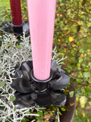 Kerzenhalter Blüte für Stabkerzen zum Stecken mit Stab Metall schwarz lackiert oder verrostet Advent Weihnachten Kranz