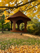 Vogelhaus Futterstation Vogelfutter zum Aufhängen Metall Rost Deko Durchmesser 28cm