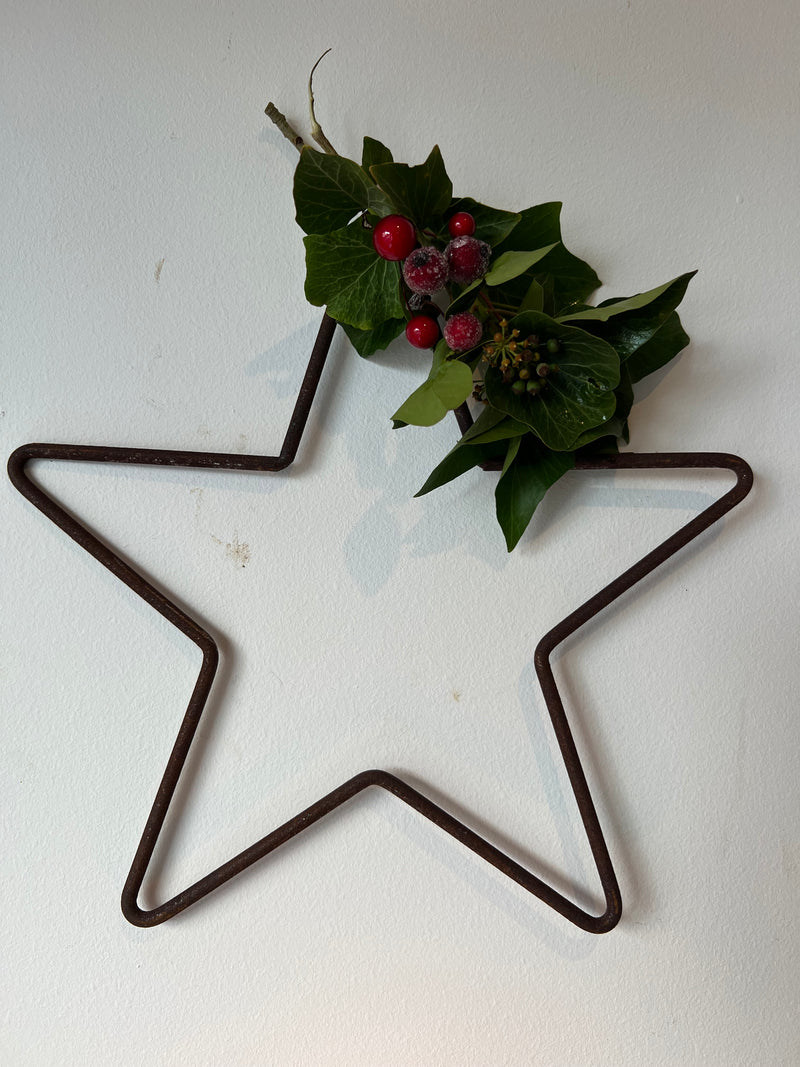 Anhänger Stern aus Metall Volleisen mit Edelrost Weihnachten Christbaumschmuck Wand-/Fensterdekoration Ø 23cm oder 30cm