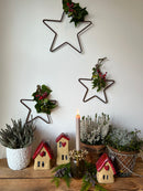 Dekorationsfigur Haus Braun Rot Keramik Deko Gartendeko mit Herz in drei Größen