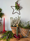 Kranz Zapfen Beeren rot braun für Gesteck Kerzenhalter Dekoration Herbst Advent Weihnachten 7cm Durchmesser