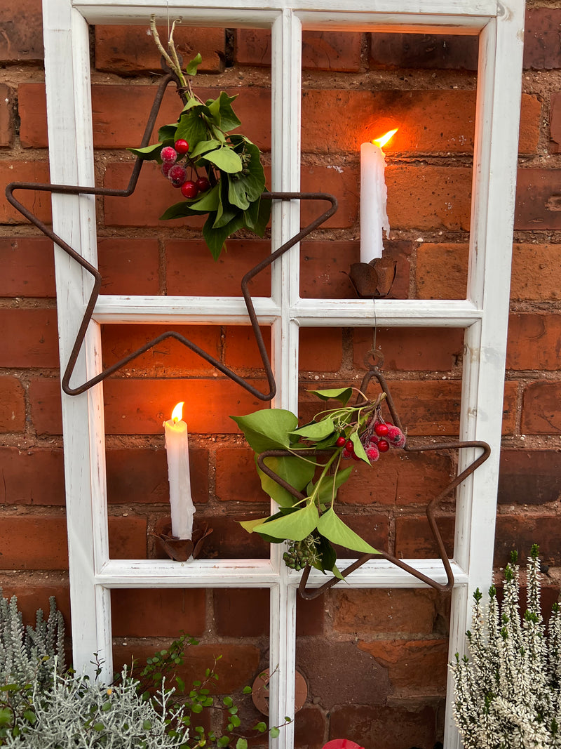 Anhänger Stern aus Metall Volleisen mit Edelrost Weihnachten Christbaumschmuck Wand-/Fensterdekoration Ø 23cm oder 30cm