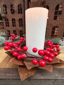 Kranz rote Beeren für Gesteck Kerzenhalter Dekoration Herbst Advent Weihnachten 10cm Durchmesser