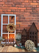 Gartendeko Haus in 3 Größen Laterne Gartenlicht zum Stellen Metall Rost Deko