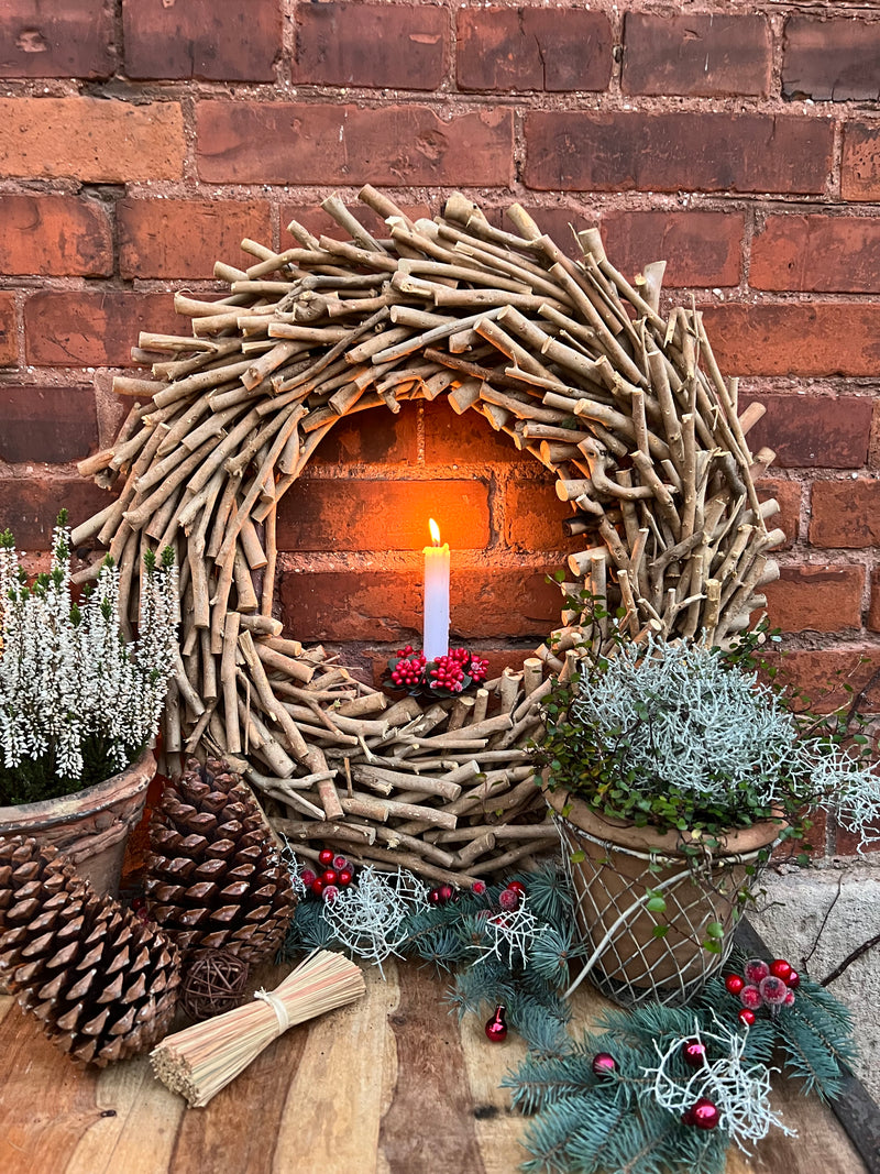 Kranz Beerenkranz rot für Gesteck Kerzenhalter Dekoration Herbst Advent Weihnachten 8cm Durchmesser