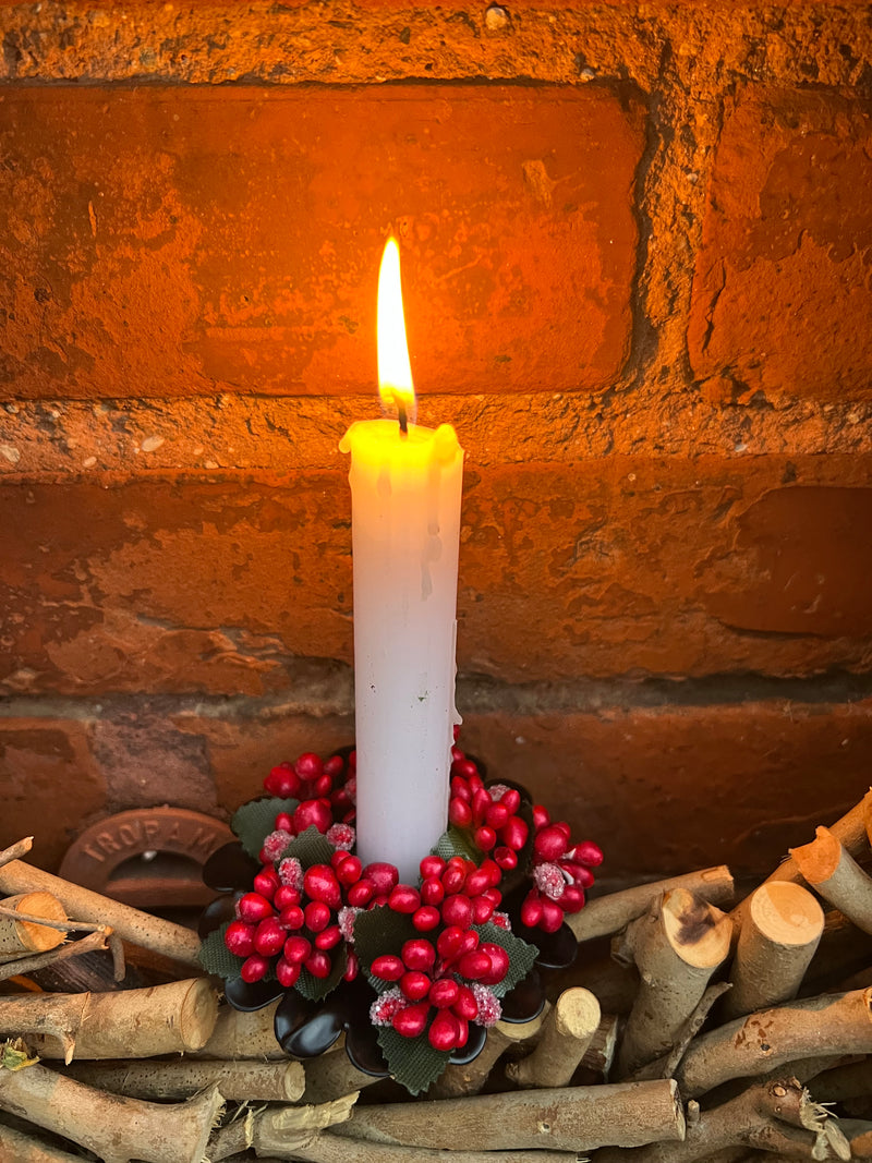Kranz Beerenkranz rot für Gesteck Kerzenhalter Dekoration Herbst Advent Weihnachten 8cm Durchmesser