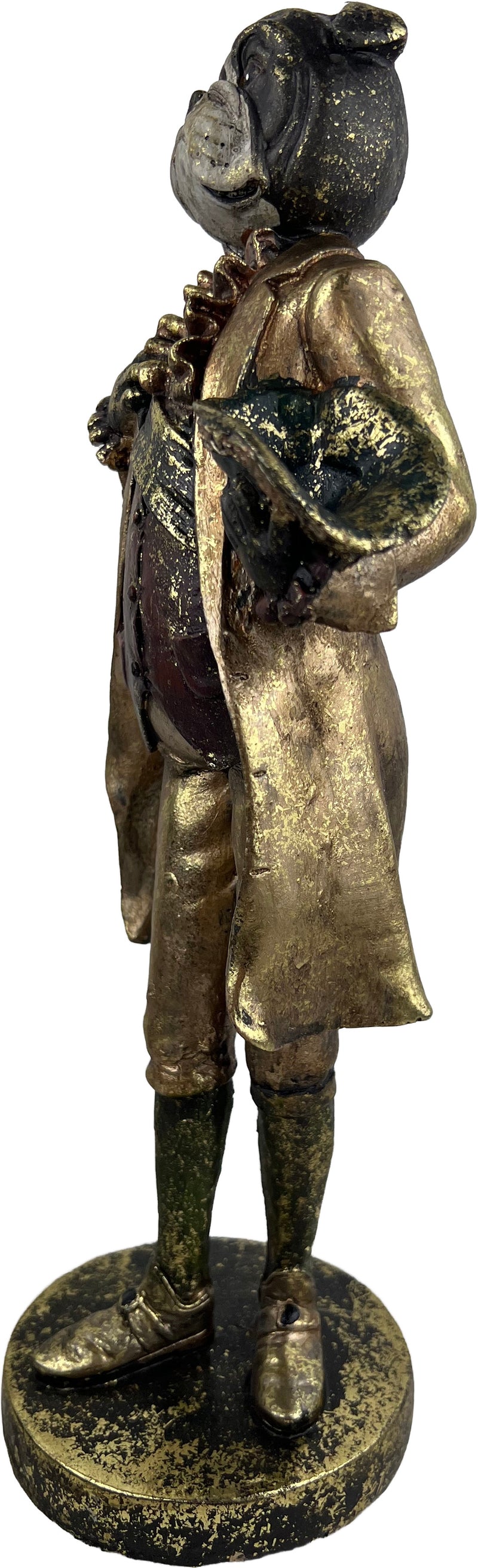 Kamindeko Bulldogge in schwarz-gold zum Hinstellen mit Sockel Anrichte Dekoration Figur Hund 31 cm hoch