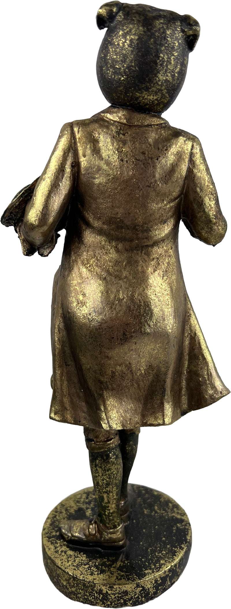 Kamindeko Bulldogge in schwarz-gold zum Hinstellen mit Sockel Anrichte Dekoration Figur Hund 31 cm hoch