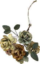 Blumenstrauss zum Hängen Eisen teilweise Roststellen pastellfarben mit Draht 18x4xH16cm + 10cm Hänger
