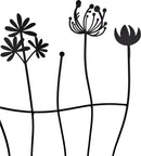 Rankhilfe mit Blumen Rankgitter Stütze Pflanzen Metall Deko 69cm hoch x 44cm breit schwarz lackiert Stecker