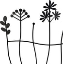 Rankhilfe mit Blumen Rankgitter Stütze Pflanzen Metall Deko 69cm hoch x 44cm breit schwarz lackiert Stecker