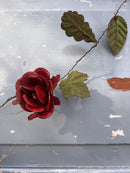 Girlande Blüten und Blätter Metall teilweise Roststellen pastellrosa/lila/weinrot Draht 250cm lang 5,5cm Durchmesser