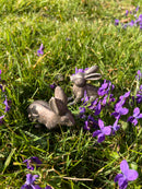 Hase KANTI Figur aus Polyresin antikgold patiniert Vintage Ostern Osterdeko Dekoration Osterhase H/B/T 9,5/3,5/7 cm