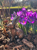 Hase KANTI Figur aus Polyresin antikgold patiniert Vintage Ostern Osterdeko Dekoration Osterhase H/B/T 9,5/3,5/7 cm