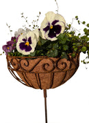 Pflanzschale Pflanzkorb Blumenschale auf Stab Blumentopfständer Pflanzgefäß rund Metall Eisen verrostet mit 3 Spießen 116cm hoch 30cm Durchmesser