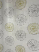 Wachstuchtischdecke "Florentine" Punkte Kreise perlmutt-weiß silber gold elegant Wachstuch Outdoor Indoor Tischdecke 1,4m Breite