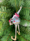 Christbaumschmuck Figur Weihnachtsmann mit Kranz Baumschmuck 16cm