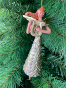 Christbaumschmuck Figur Engel mit Harfe silber gold Hänger Baumschmuck 16cm