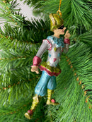 Christbaumschmuck Figur Harlekin Deko Hänger silber blau rosa grün 14cm