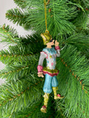 Christbaumschmuck Figur Harlekin Deko Hänger silber blau rosa grün 14cm