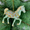 Christbaumschmuck Figur wunderschönes Pferd mint-gold-kupfer-silber Hänger 11 cm