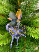 Figur Tänzerin Ballerina Elfe Baumschmuck dunkelblau Ostern Frühling Weihnachten 15cm