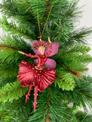 Figur Tänzerin Ballerina Elfe Baumschmuck rot gold Ostern Frühling Weihnachten 15cm