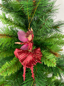 Figur Tänzerin Ballerina Elfe Baumschmuck rot gold Ostern Frühling Weihnachten 15cm