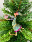 Christbaumschmuck Figur Gabenträger Hänger Baumschmuck türkis-pink 13 cm