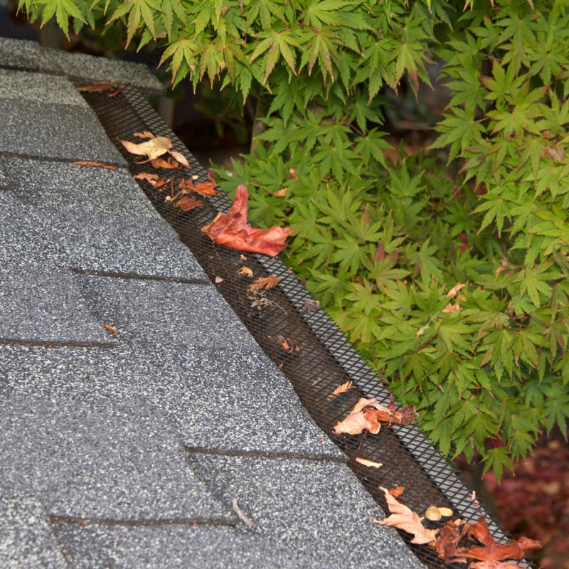 Laubschutz Dachrinne Netz Gitter Laubfang Regenrinnenschutz Laubschutzgitter 2m oder 1m lang 100mm-125mm schwarz