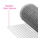 Drahtgitter Wühlmaus- Maulwurfgitter 10,6mm Maschenweite Metallgitter Volierendraht Maulwurfsperre Drahtzaun Drahtgeflecht feuerverzinkt 1m breit / hoch - 25m lang