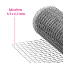 Drahtgitter Wühlmaus- Maulwurfgitter 6,3mm Maschenweite Metallgitter Volierendraht Maulwurfsperre Drahtzaun Drahtgeflecht feuerverzinkt 1m breit / hoch - 25m lang