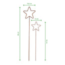 Gartenstecker STERN Metall mit Edelrost Stecker Gartendekoration Beet Stab Bodenstecker Edelrost Spieß 62 oder 86cm hoch