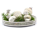 Kugel SANI Weihnachtsbaum Christbaum Weihnachtskugel antik silber mit Perlen gefärbtes Glas Christbaumschmuck Kugel Weihnachtsbaum Weihnachten Hänger 5cm