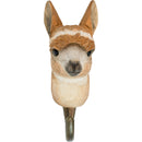 KLEIDERHAKEN ALPAKA Garderobe Wandhaken massiv Landhaus Vintage handgeschnitzt und handbemalt Holz und Metall-Haken 12cm hoch