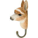 KLEIDERHAKEN ALPAKA Garderobe Wandhaken massiv Landhaus Vintage handgeschnitzt und handbemalt Holz und Metall-Haken 12cm hoch