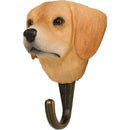 KLEIDERHAKEN GOLDEN RETRIEVER Hund Garderobe Wandhaken massiv Landhaus Vintage handgeschnitzt und handbemalt Holz und Metall-Haken 11cm hoch