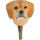 KLEIDERHAKEN GOLDEN RETRIEVER Hund Garderobe Wandhaken massiv Landhaus Vintage handgeschnitzt und handbemalt Holz und Metall-Haken 11cm hoch