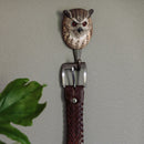 KLEIDERHAKEN UHU Garderobe Wandhaken massiv Landhaus Vintage handgeschnitzt und handbemalt Holz und Metall-Haken 12cm hoch