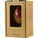 KLEIDERHAKEN HENNE Garderobe Wandhaken massiv Landhaus Vintage handgeschnitzt und handbemalt Holz und Metall-Haken 11cm hoch