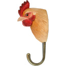 KLEIDERHAKEN HENNE Garderobe Wandhaken massiv Landhaus Vintage handgeschnitzt und handbemalt Holz und Metall-Haken 11cm hoch